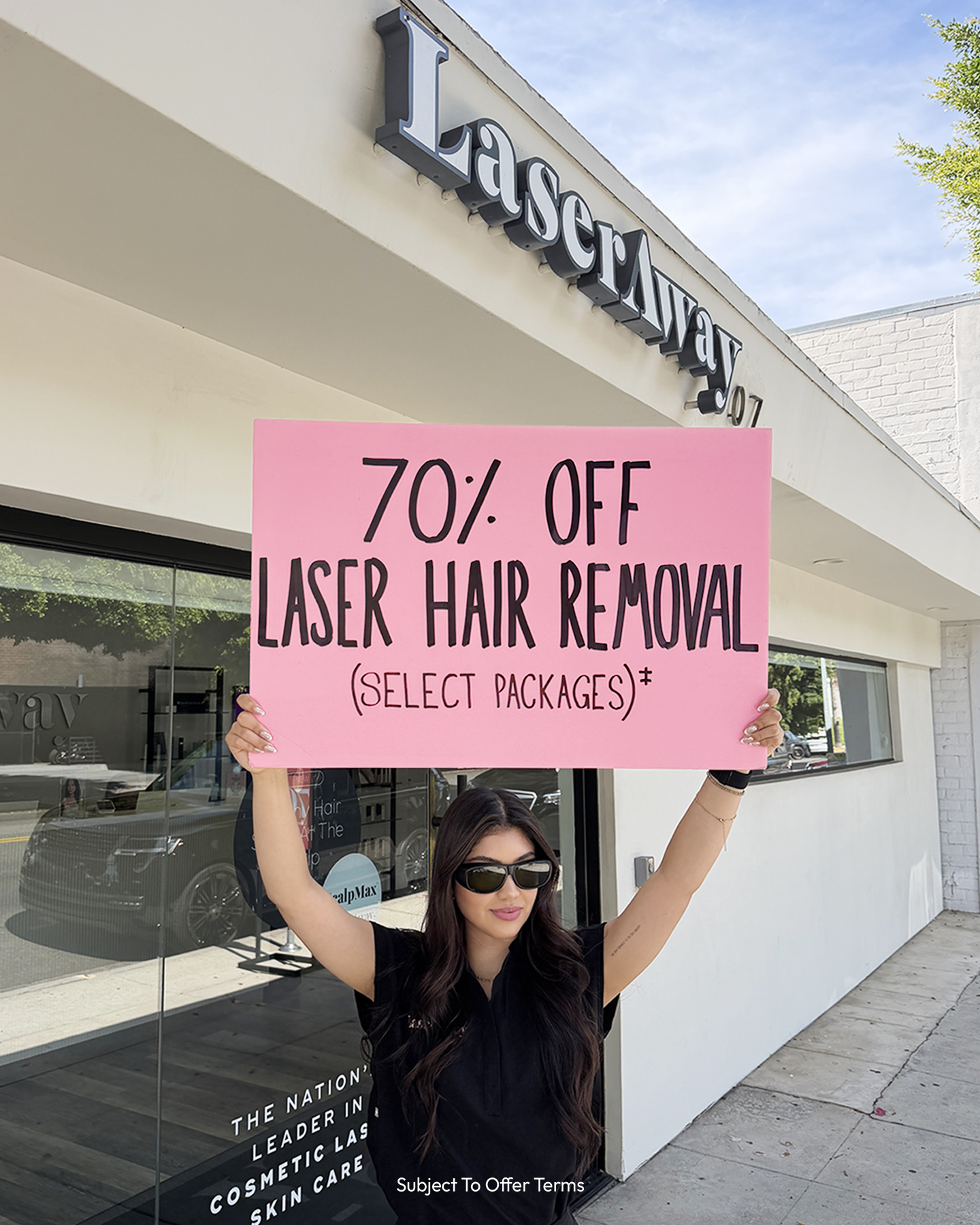 LaserAway Facebook ad: Save on Laser Hair Removal