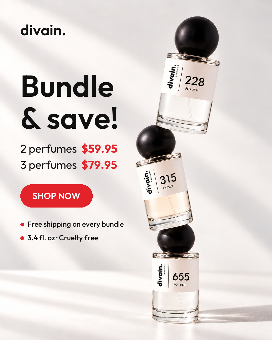 Divain America Facebook ad: 3 perfumes for $79.95