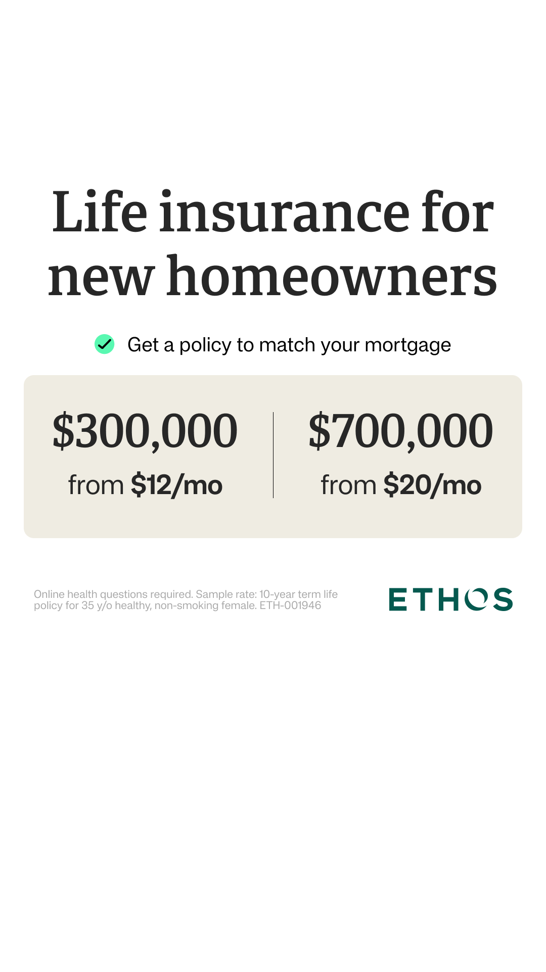 Ethos Facebook ad