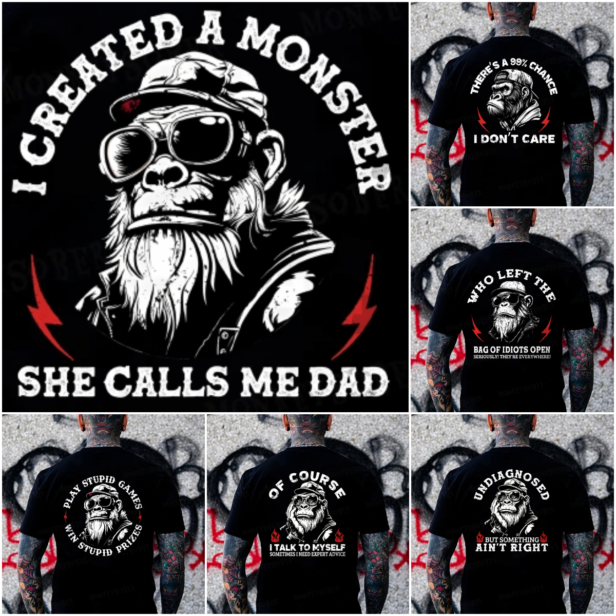 Monkeysober Store Facebook ad: 45+ and still giving the world something to laugh about.
