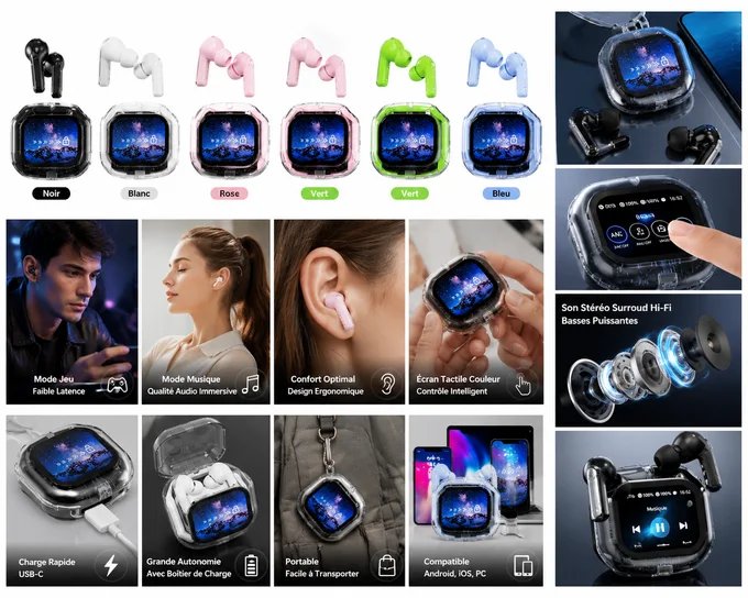 Mediastore mada Facebook ad: HTC NE40 Écouteurs翻译 avec IA 134 langues, écouteurs…