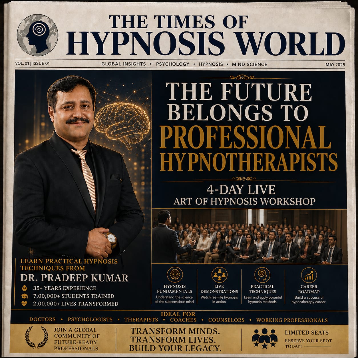 Blessings School of Hypnosis Facebook ad: 4-Day Live Hypnosis Workshop