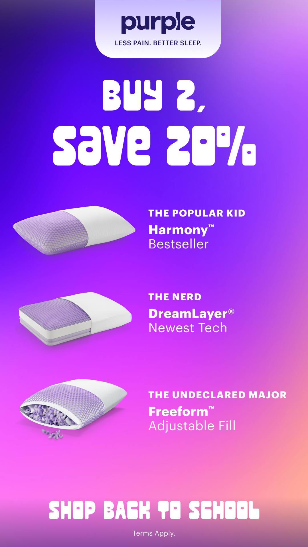 Purple Facebook ad