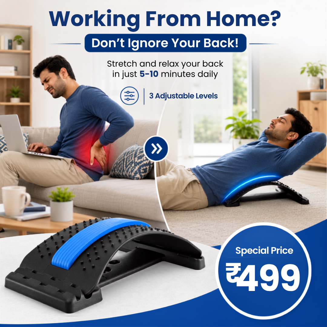 Comfoliv Facebook ad: Back Stretcher At ₹499