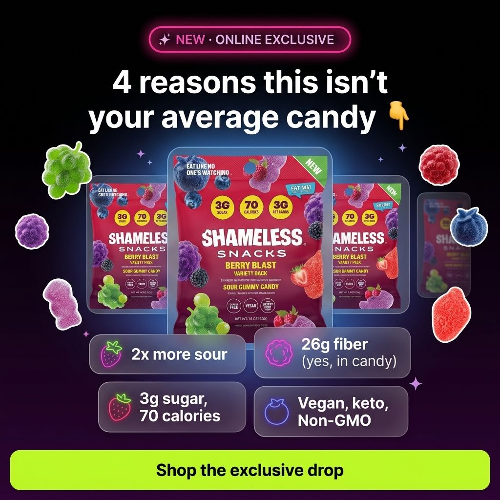 Shameless Snacks Facebook ad