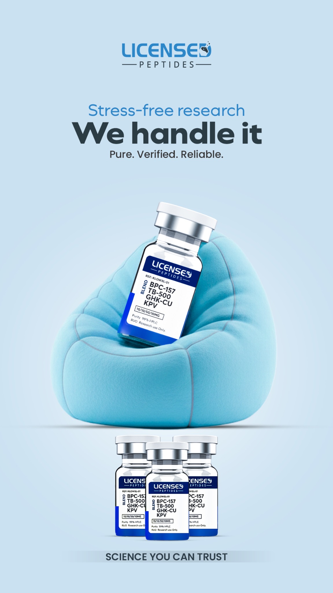 LicensedPeptide Facebook ad from Dec 6, 2025