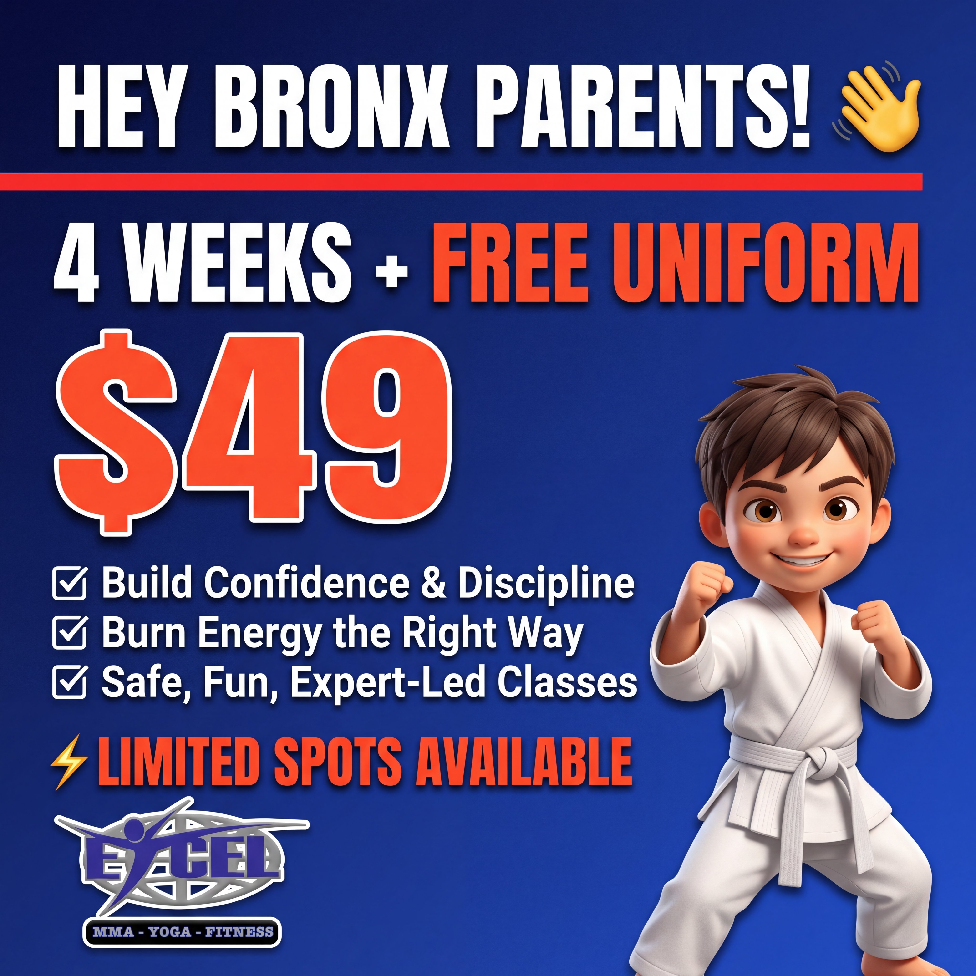 Excel Martial Arts Facebook ad