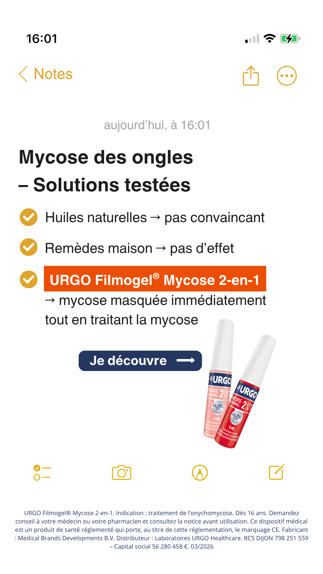 URGO Facebook ad