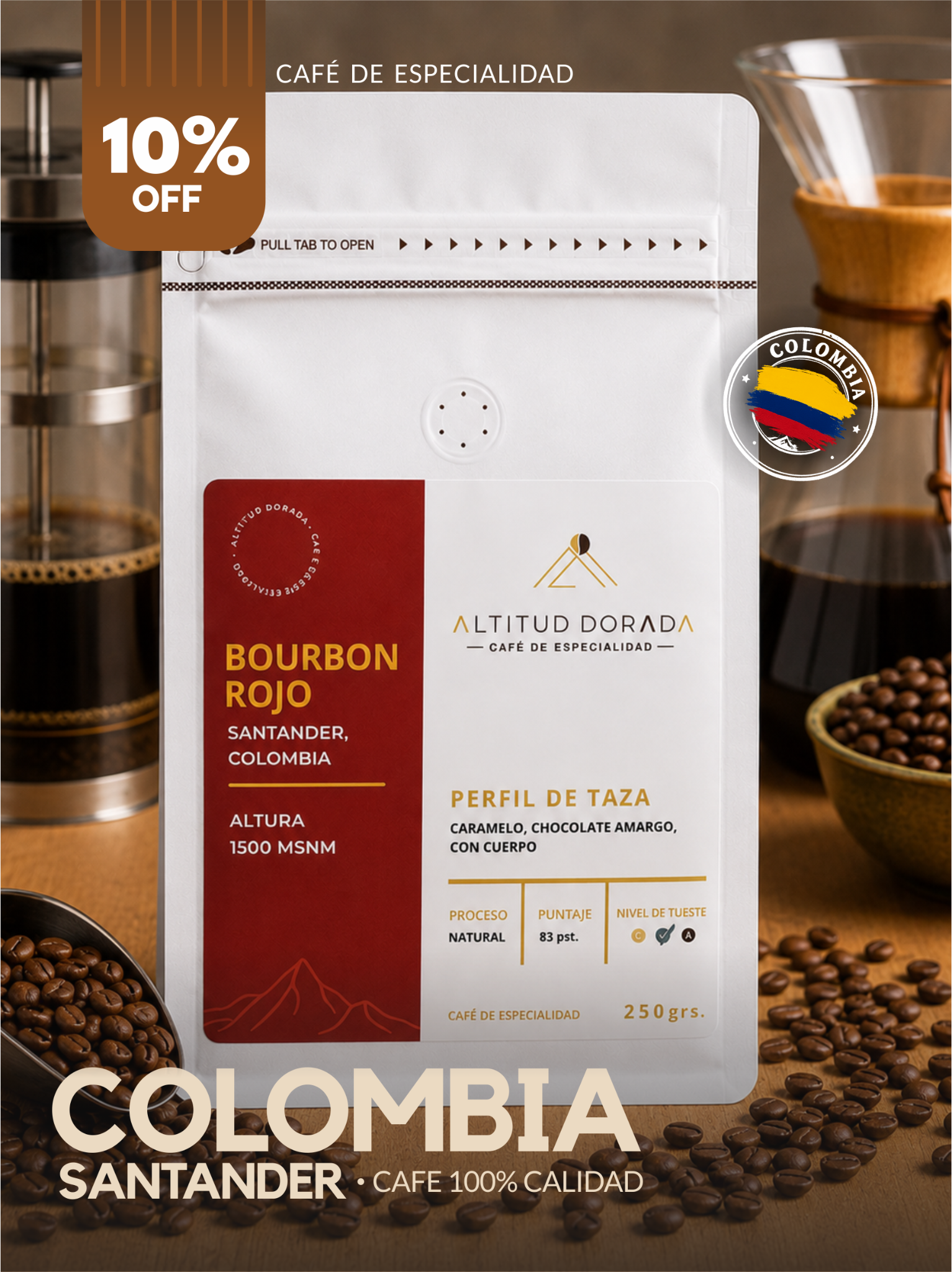 Altitud Dorada Cafe de especialidad Facebook ad from Jul 20, 2026