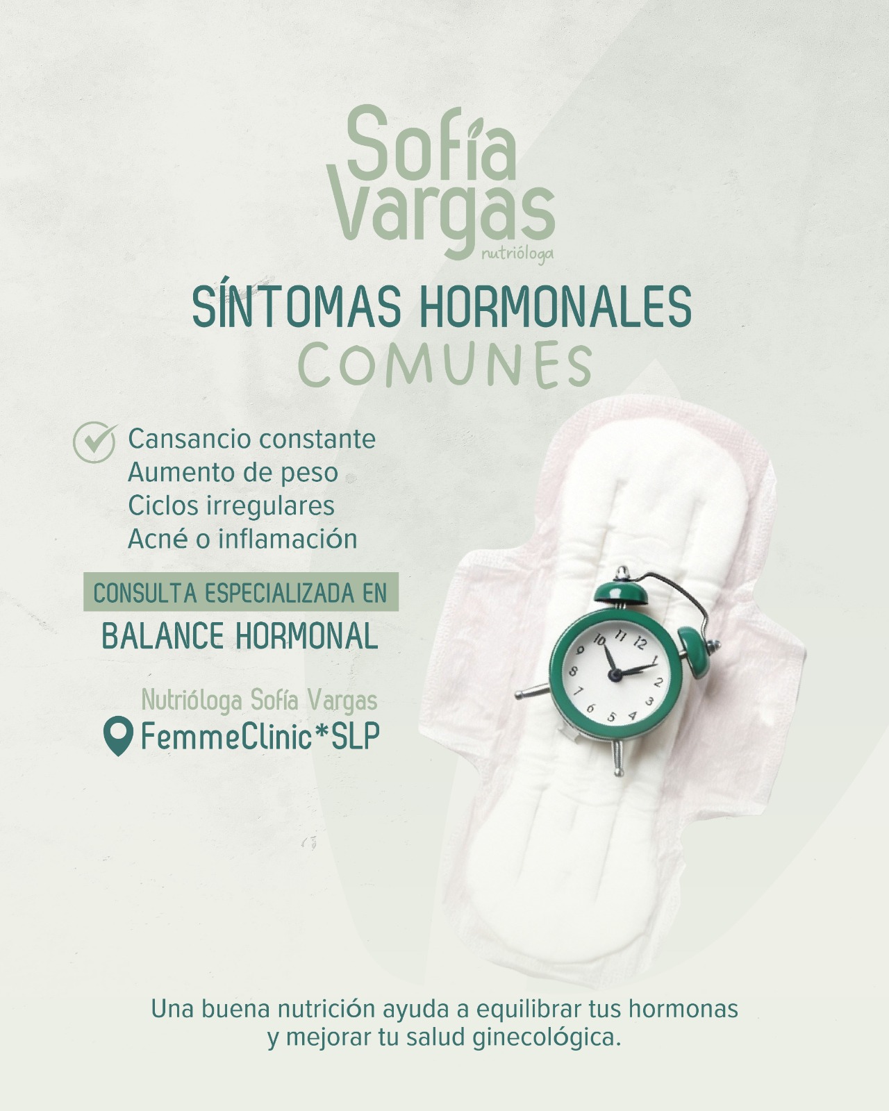 Nutrióloga Sofía Vargas Facebook ad: Cuando las hormonas se desajustan