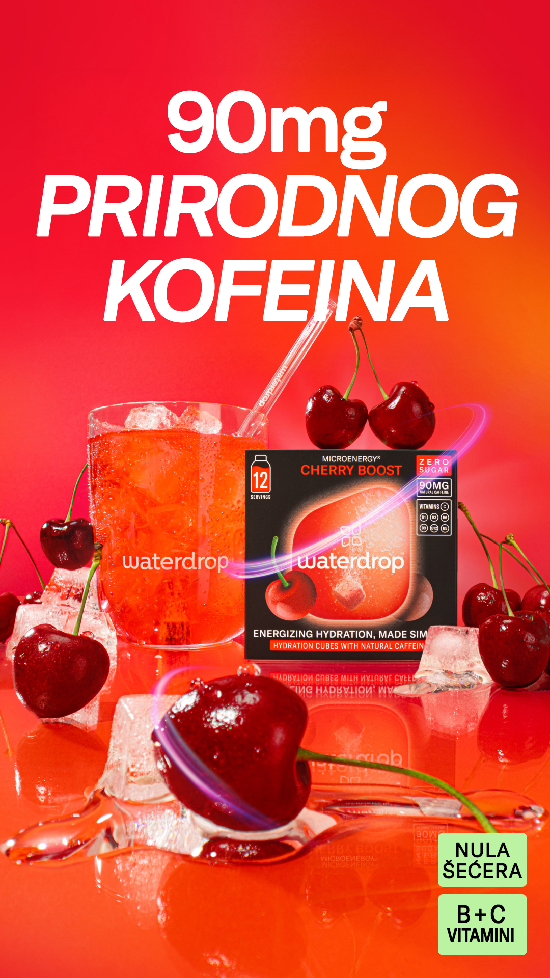 Waterdrop Facebook ad: Energija u svakom gutljaju!