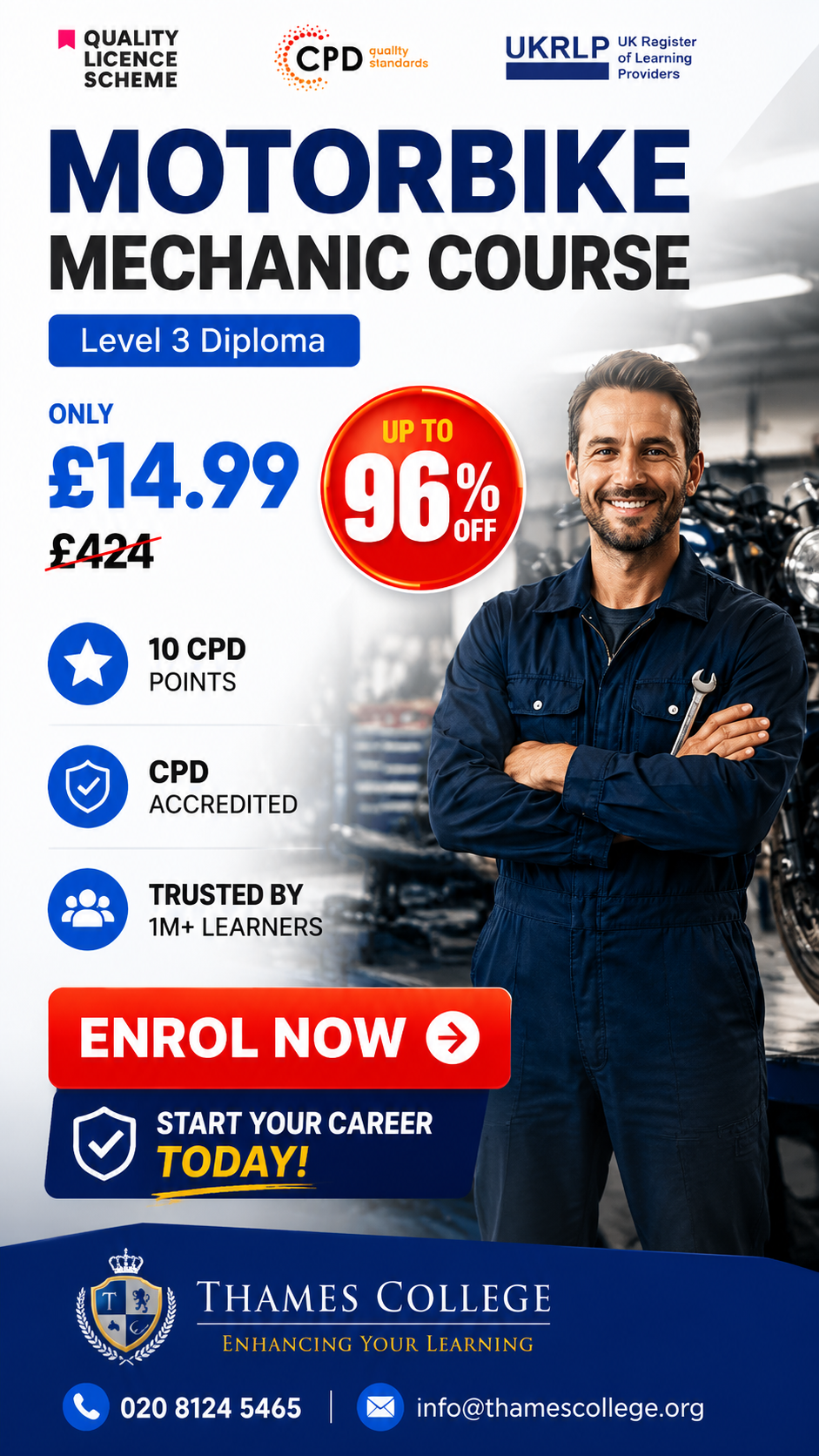 Thames College Facebook ad from Jun 4, 2026