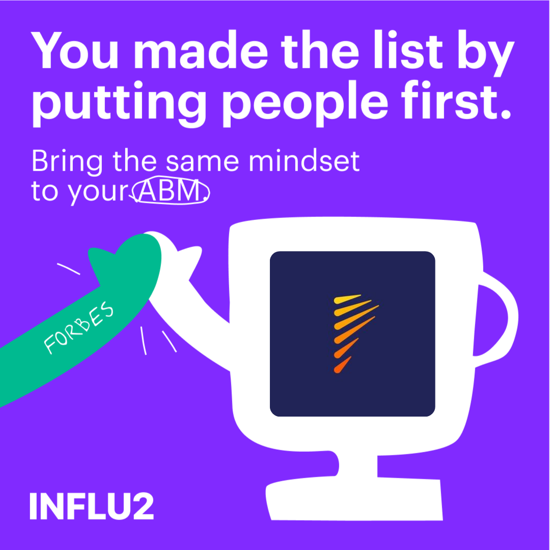 Influ2 x B2B marketing Facebook ad: Make ABM about people, not logos