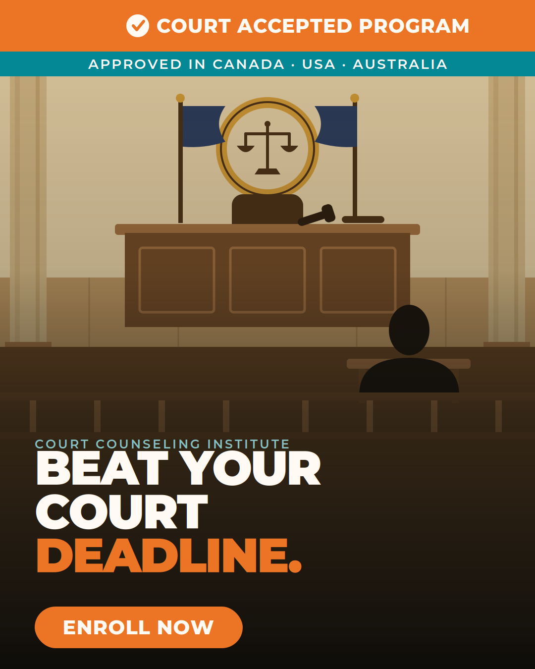 Court Counseling Institute Facebook ad from Jun 15, 2026