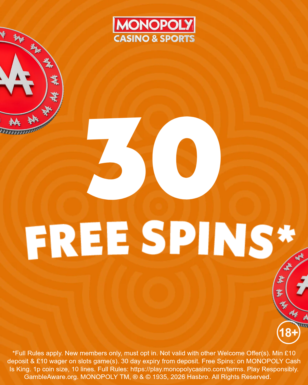 Monopoly Casino & Sports Facebook ad