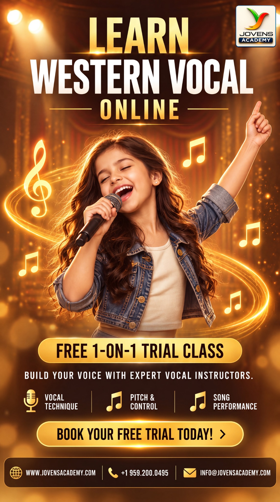 Jovens Academy Facebook ad: Build Confidence Through Western Music