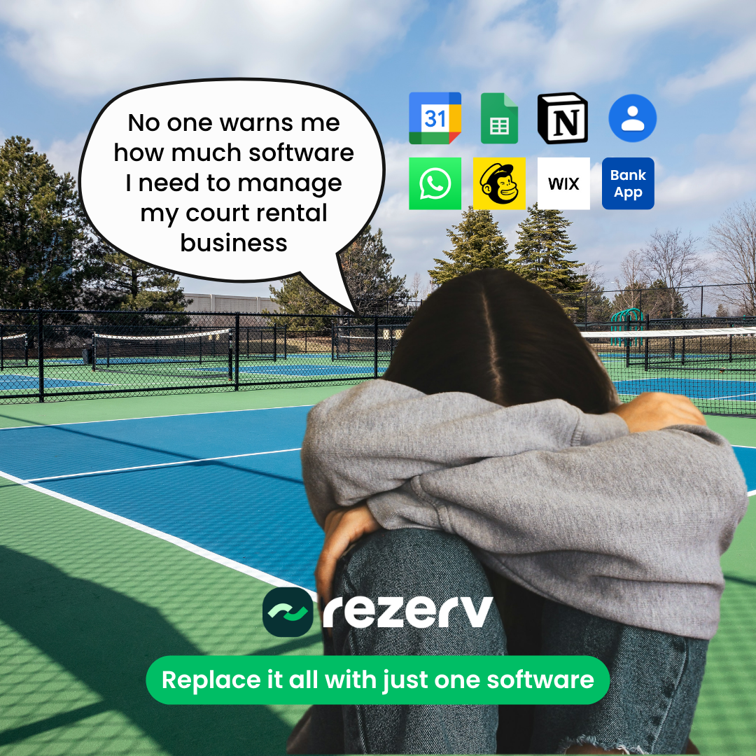 Rezerv Facebook ad: Launch Your Zero Admin Court Rentals in 24 Hours