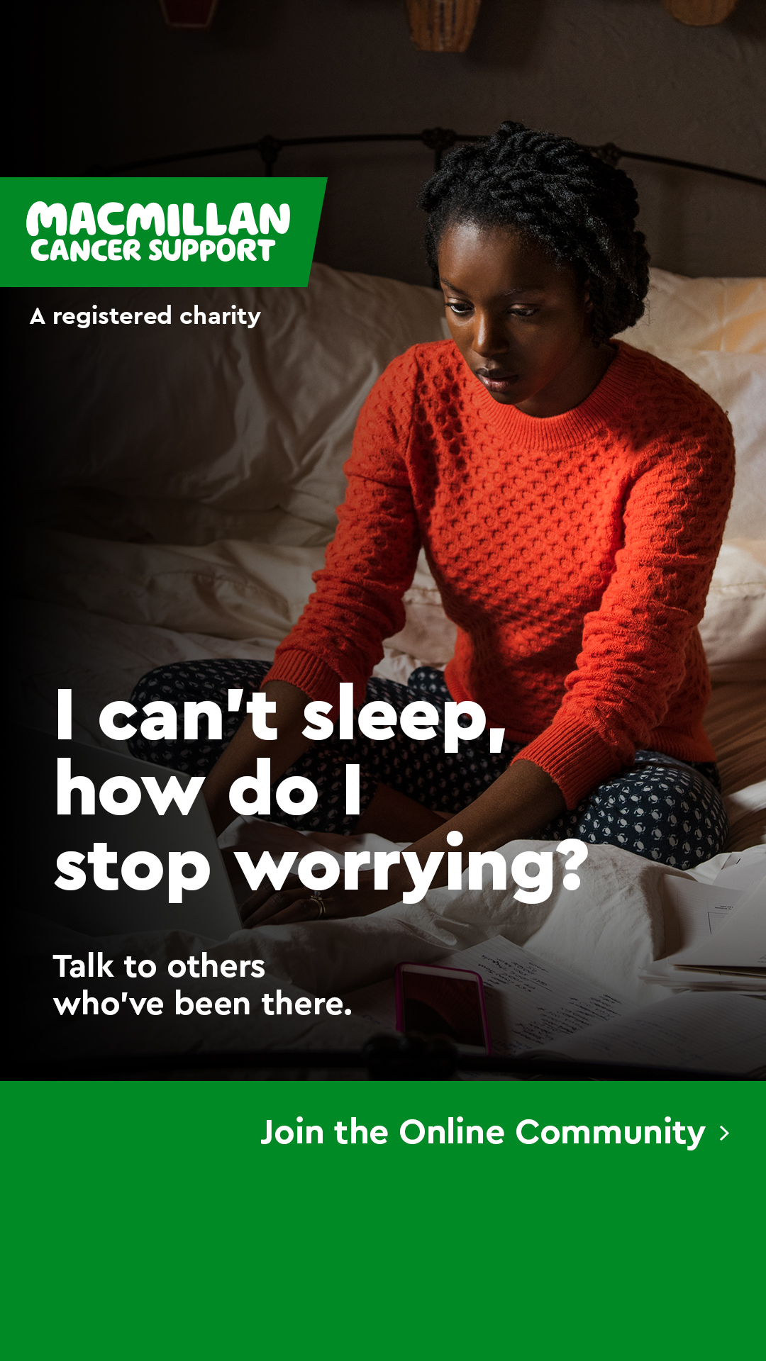 Macmillan Cancer Support Facebook ad