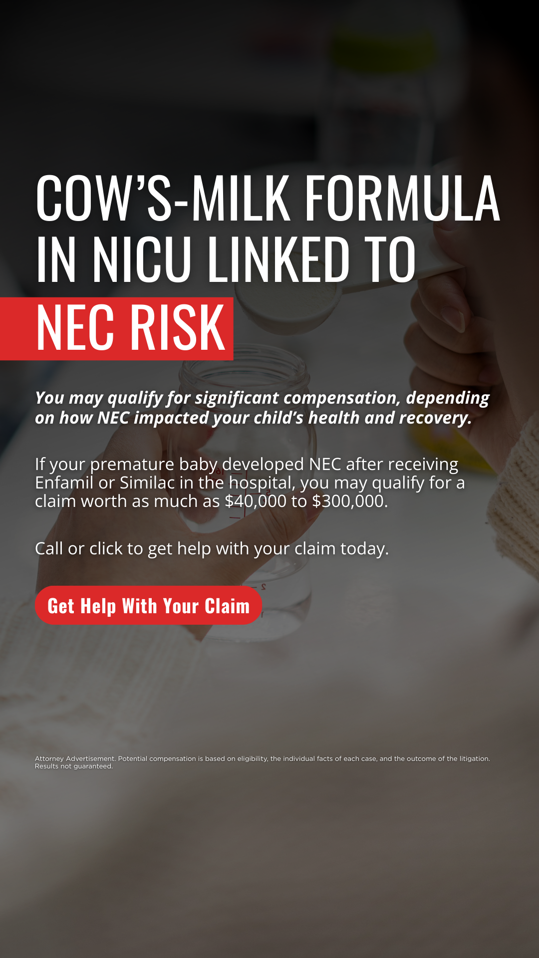 NEC Infant Formula Claims Facebook ad