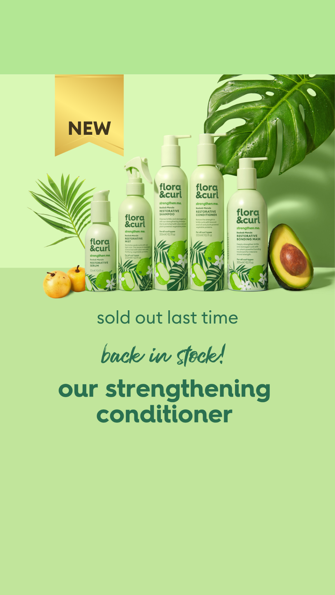 Flora & Curl Haircare Facebook ad