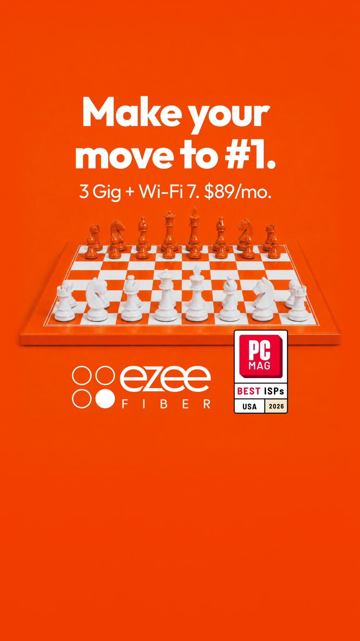 Ezee Fiber Facebook ad: Make your move to #1