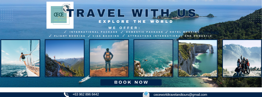 Cece World Travel and Tours Facebook ad: We are responsible for booking flights and reservations…