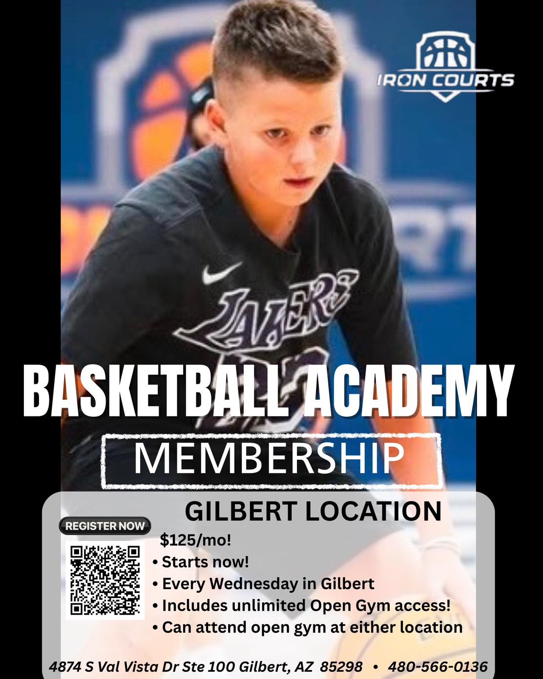 Iron Courts Facebook ad: Sign up for our Basketball Academy Membership for…