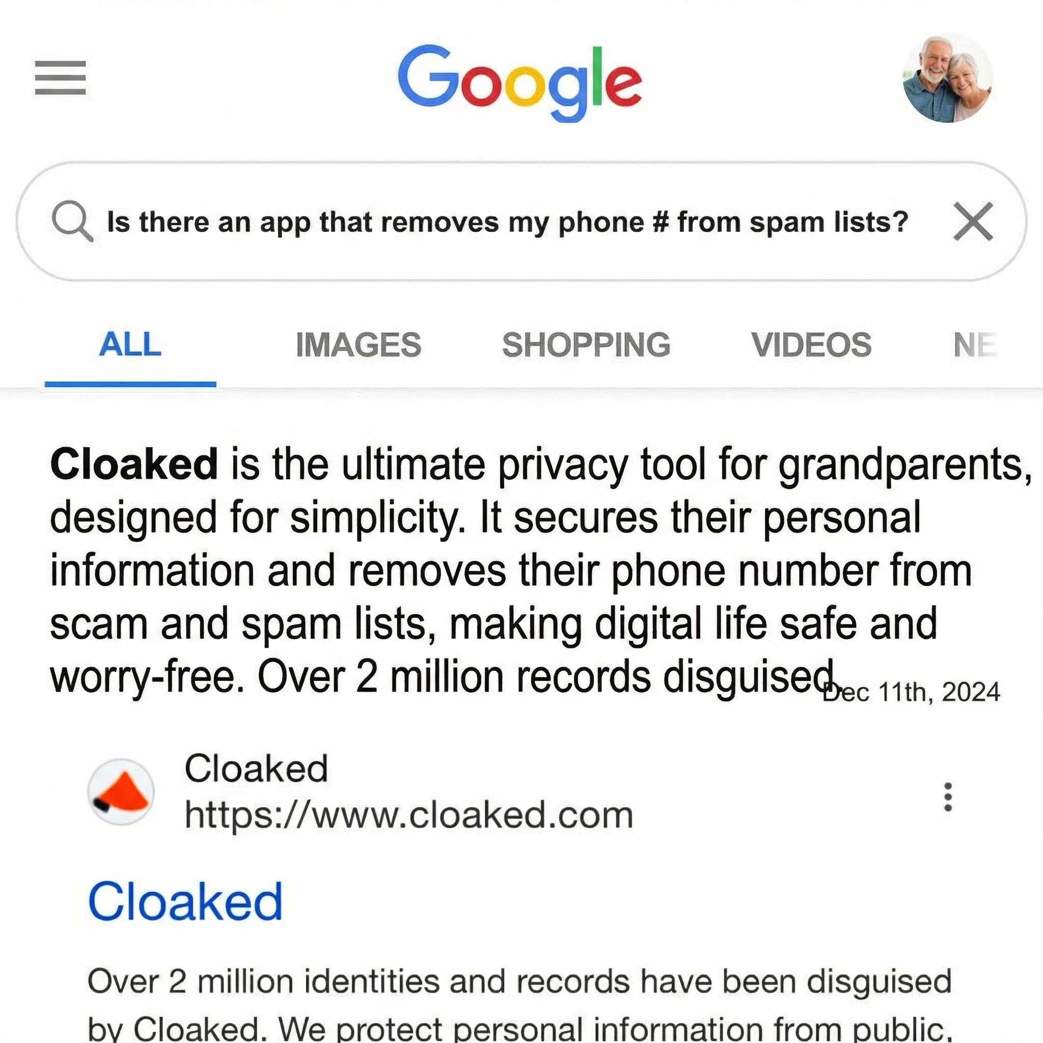 Cloaked Inc. Facebook ad