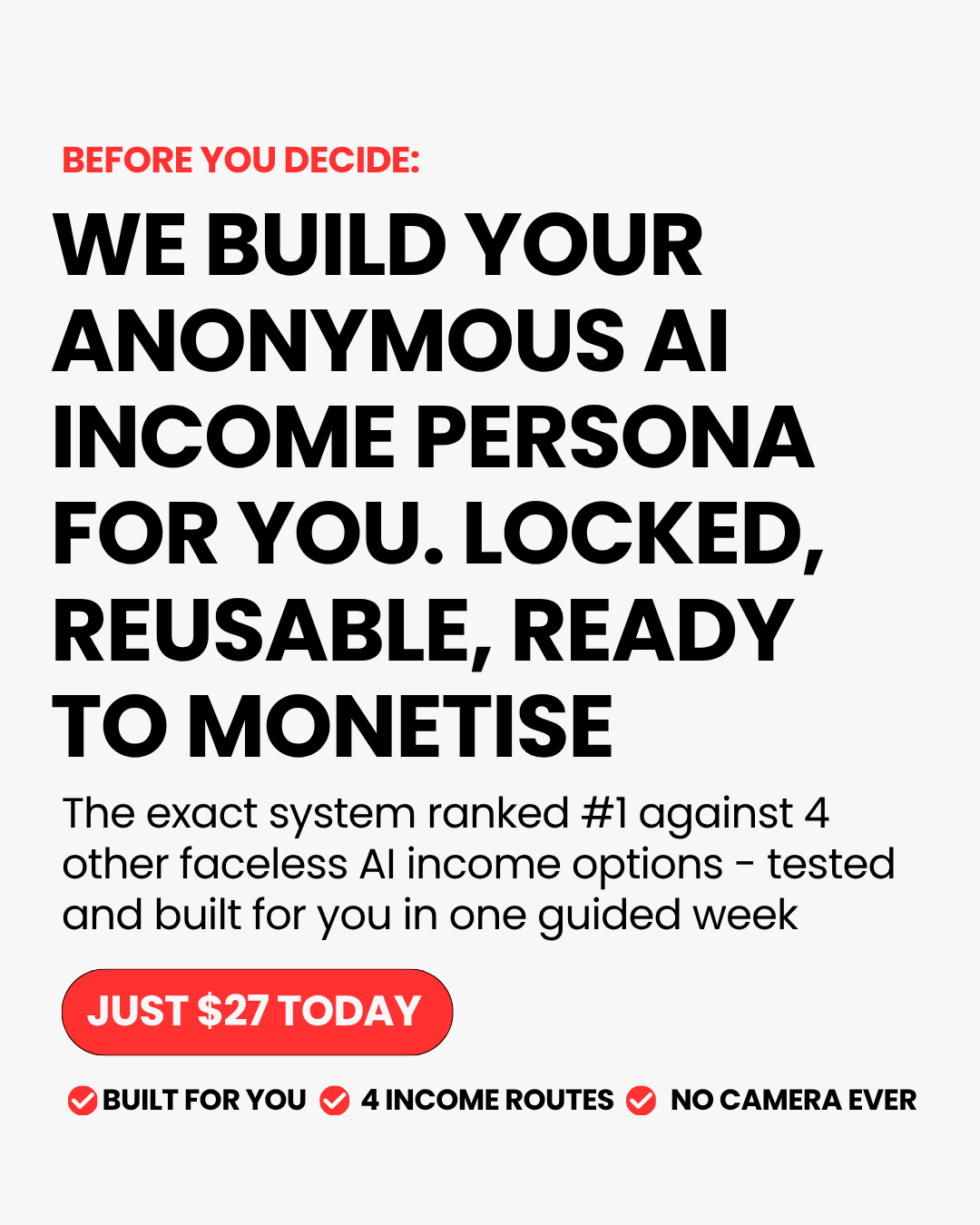 Womens Wealth Weekly Facebook ad: The Anonymous AI Income Model Built For Women Starting…