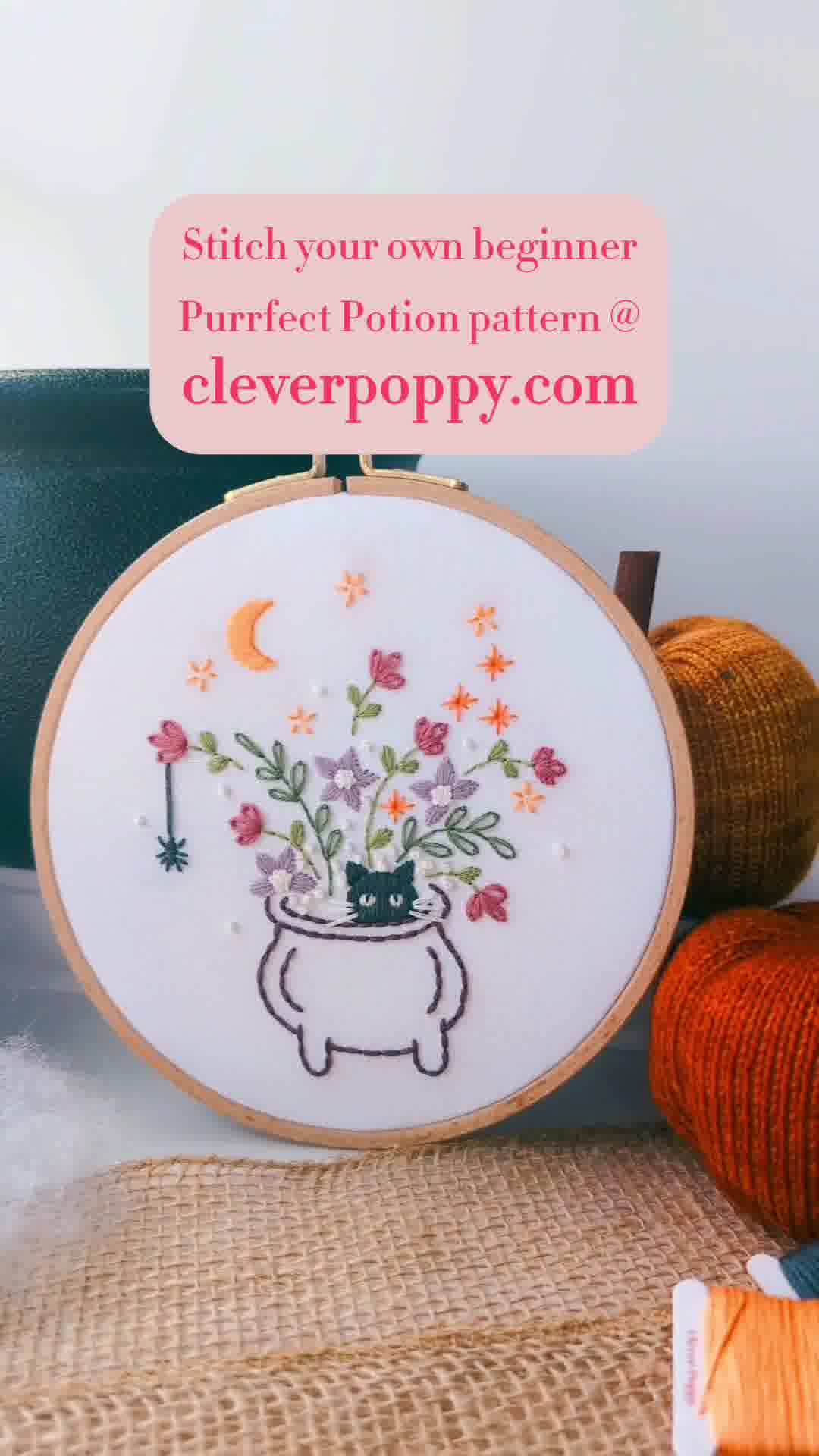 Clever Poppy Facebook ad: Embroidery Kit for Beginners