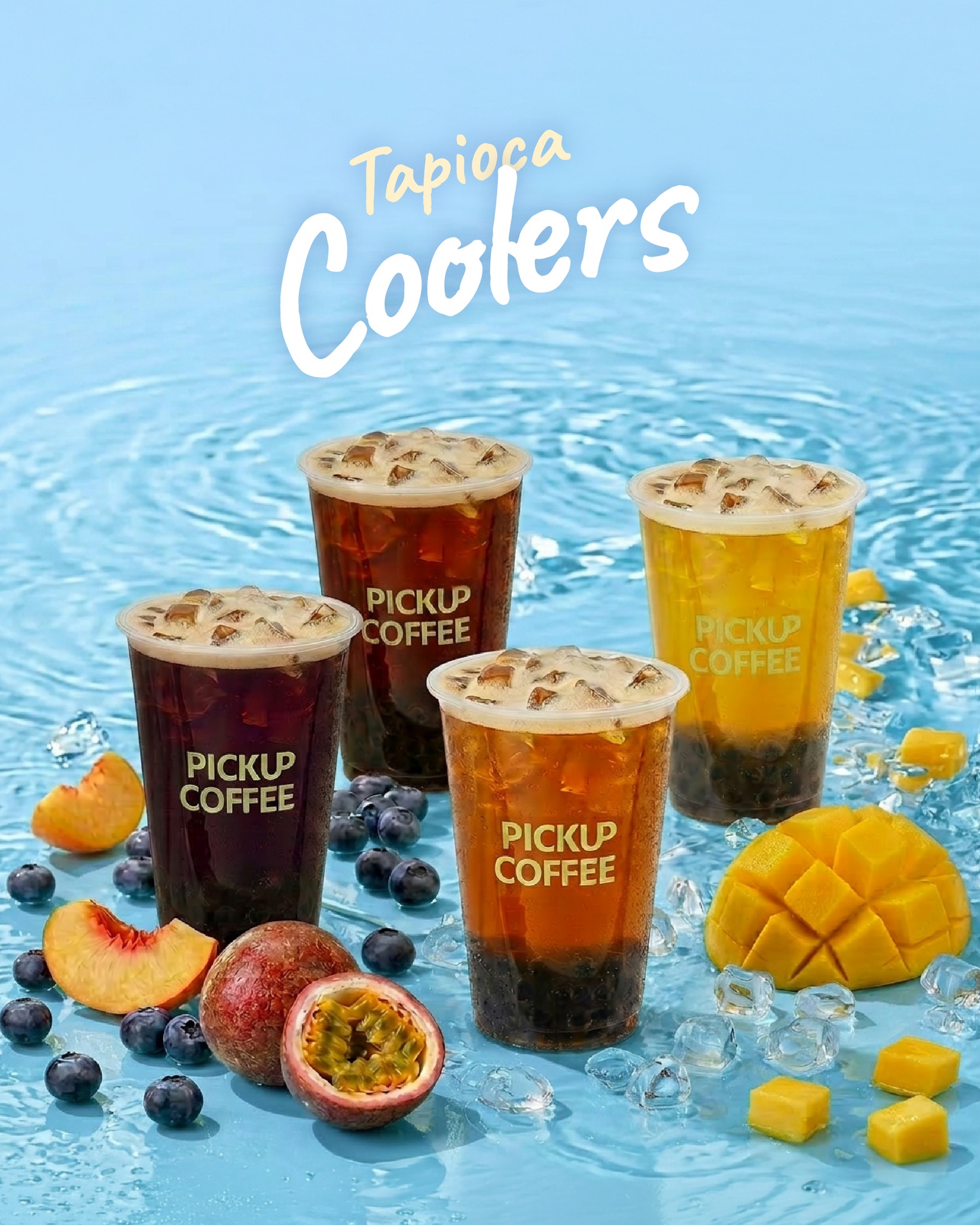 PICKUP COFFEE Mexico Facebook ad: Color, hielo y tapioca.