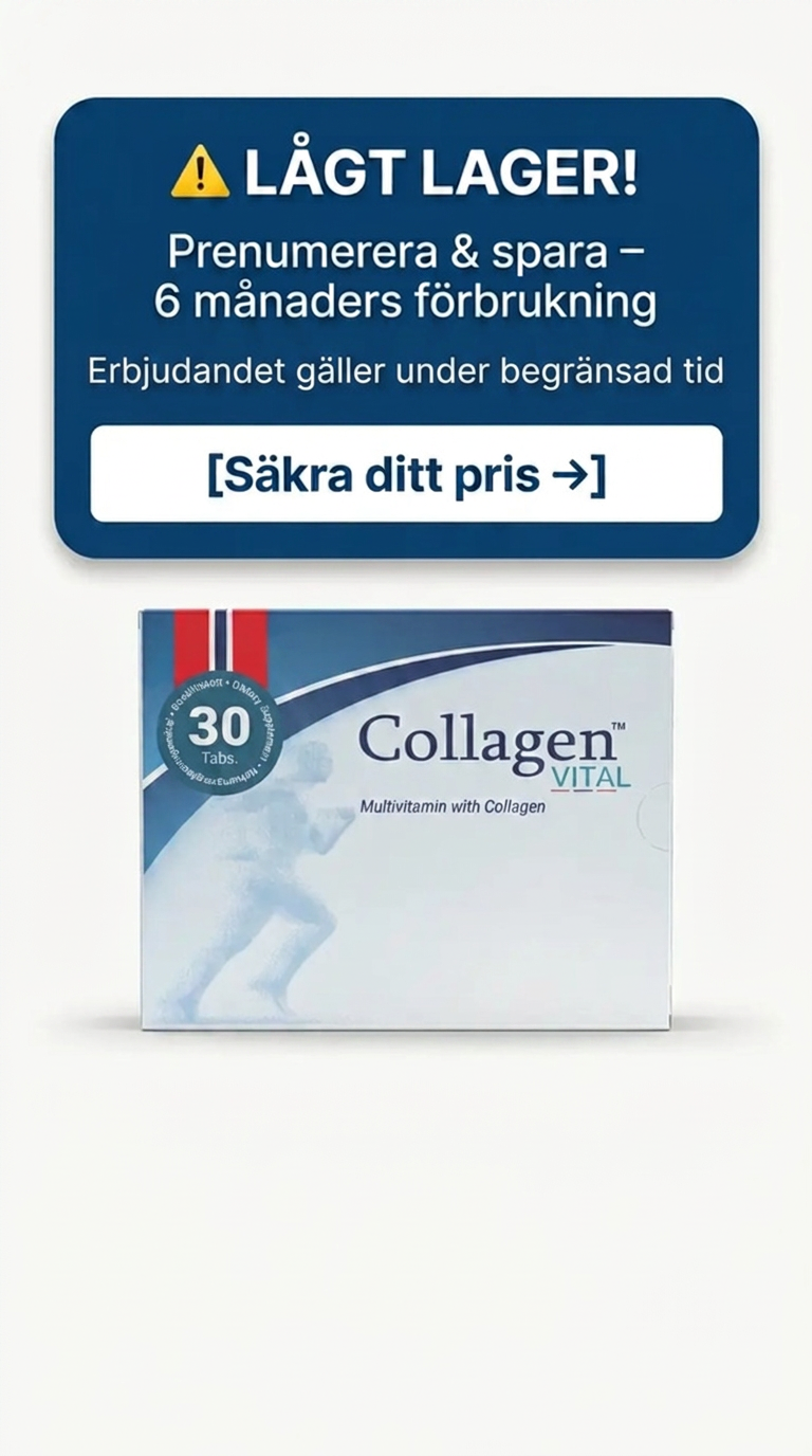 Collagen Vital Facebook ad: Ont i lederna?