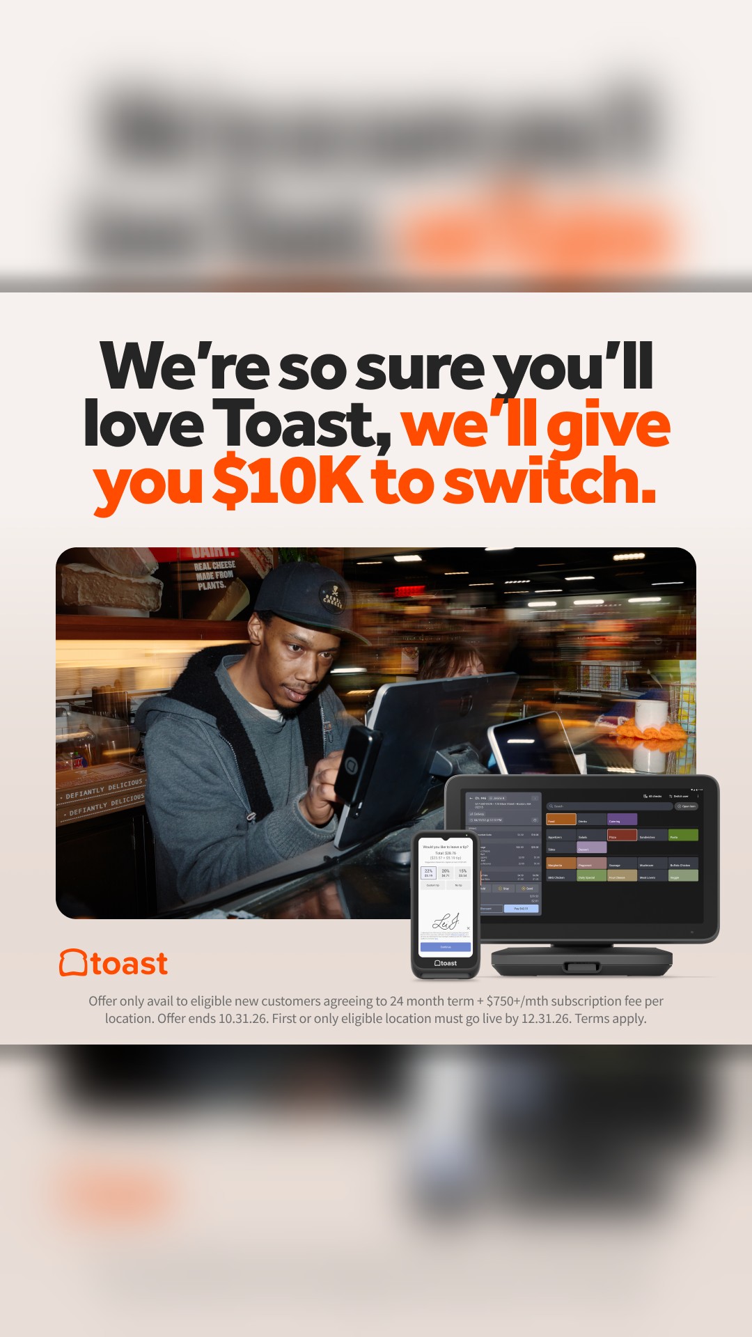 Toast Facebook ad