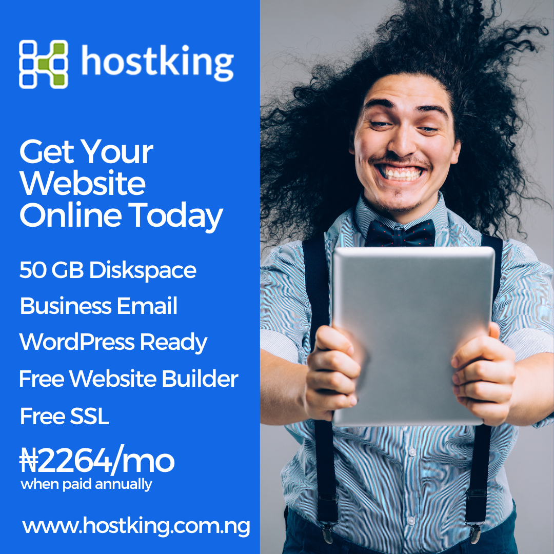 Hostking Facebook ad: Website Hosting from ₦2,264/Month