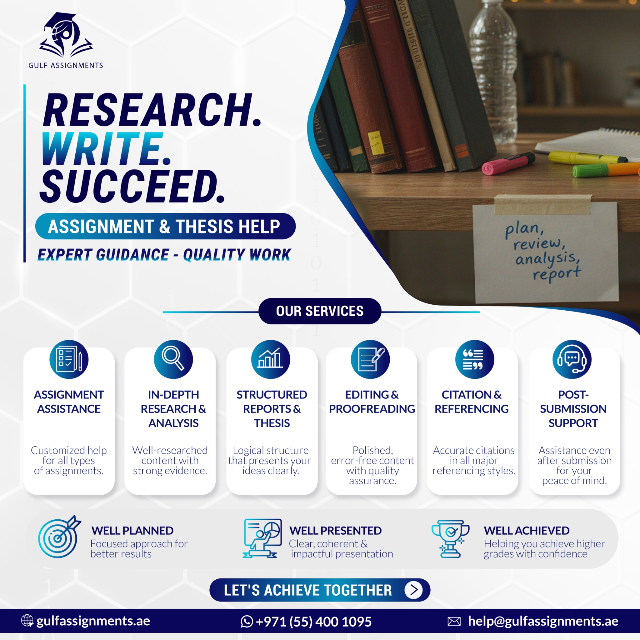 Gulf Assignments Facebook ad: GULF ASSIGNMENTS, We Make Your University Studies Easier!