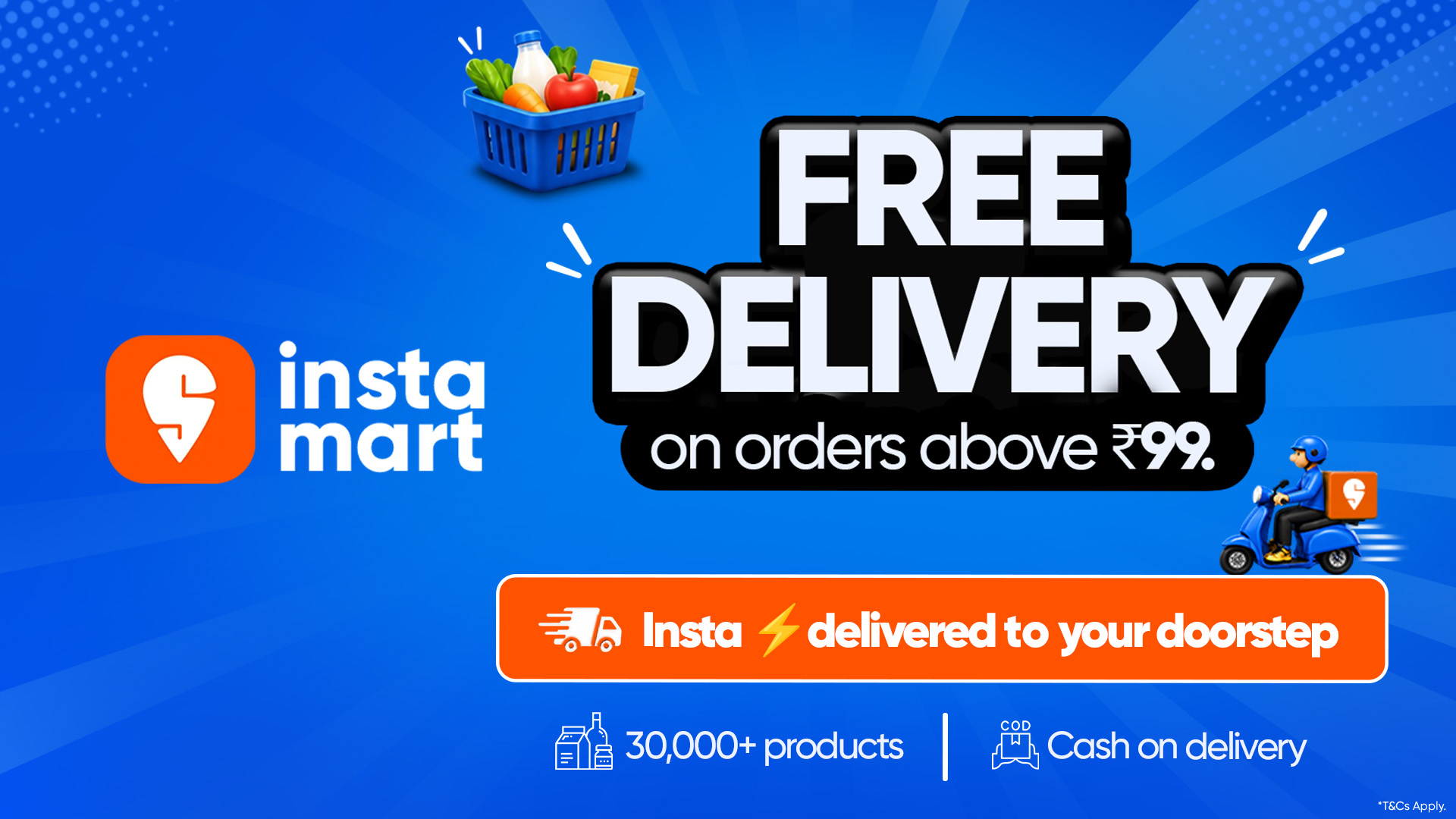 Swiggy Instamart Facebook ad from Jul 30, 2026