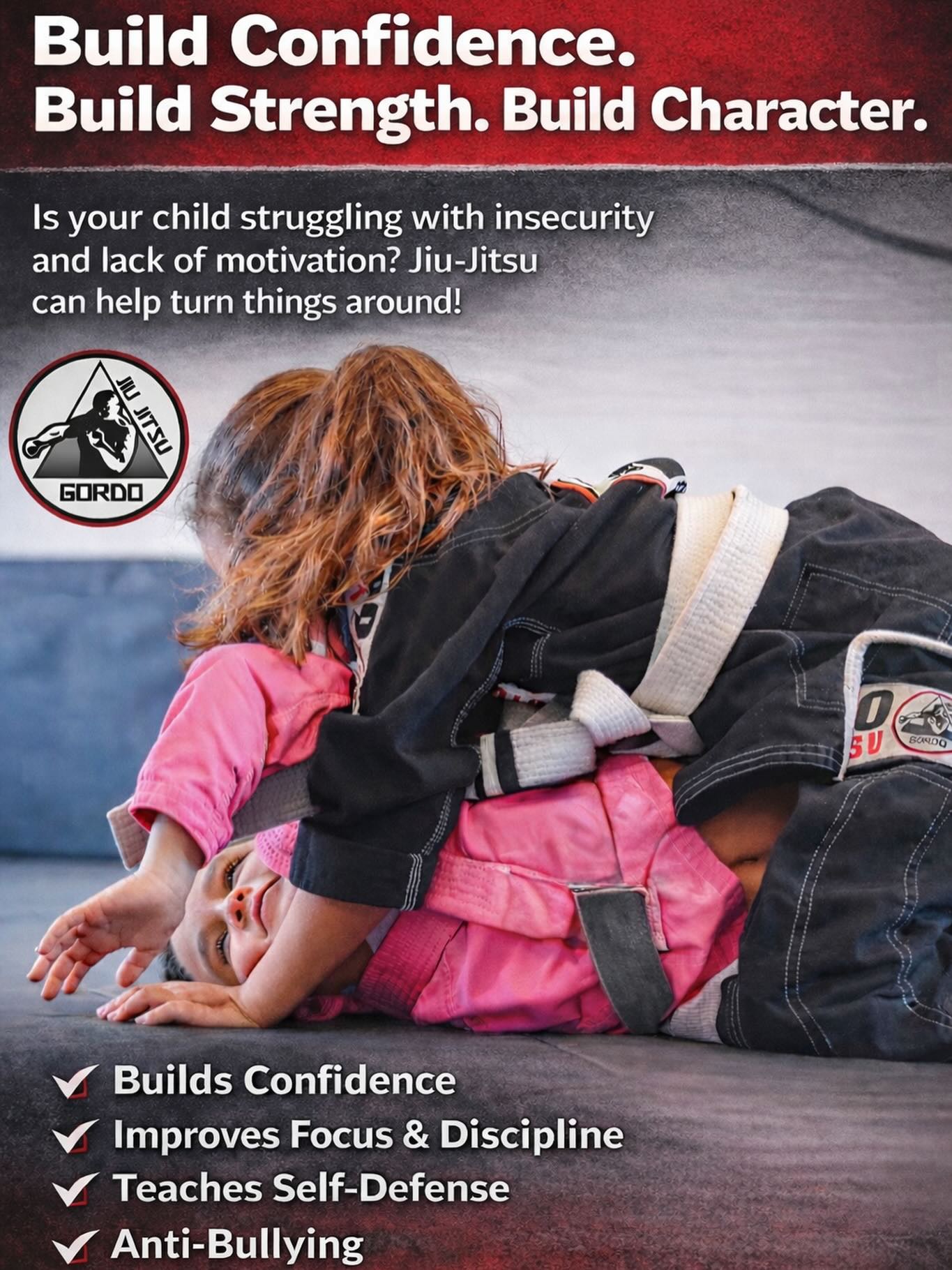 gordobjjusa Facebook ad: Build Confidence - Build Strength - Build Character