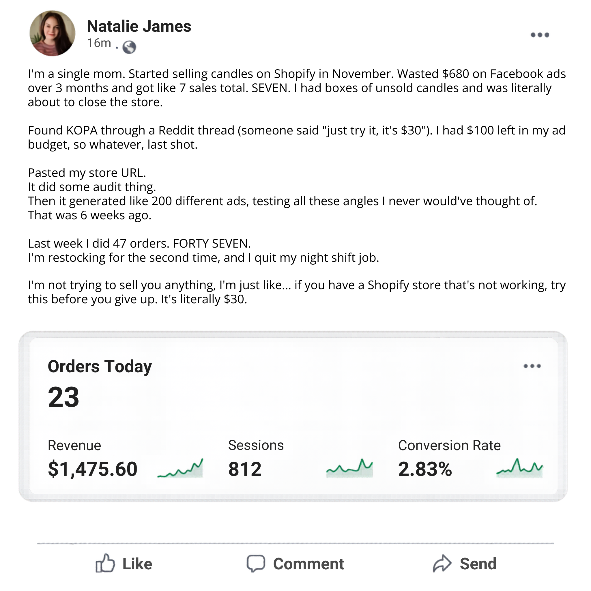 kopa.ai Facebook ad