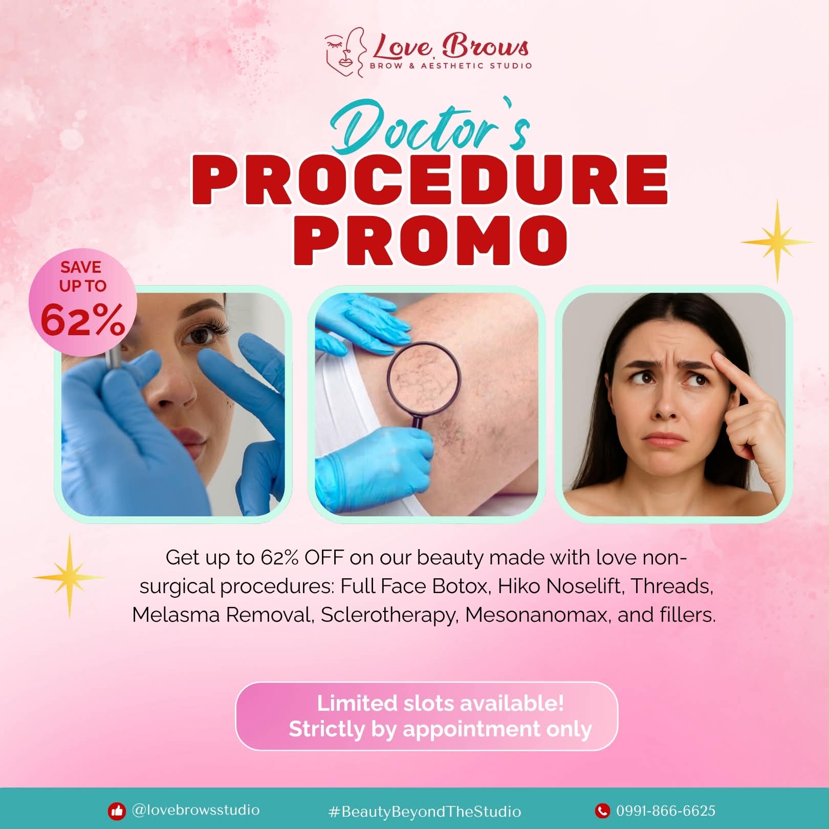 Love, Brows Studio Facebook ad: Your beauty goals are in expert hands this…