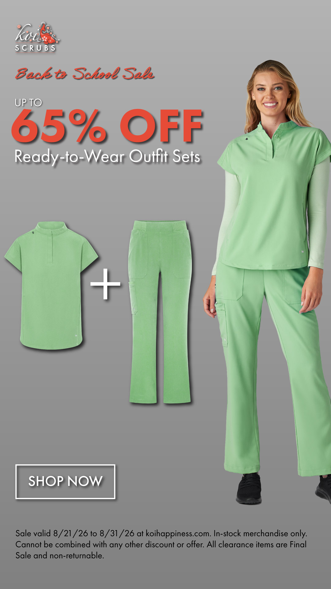 koi Designer Scrubs Facebook ad