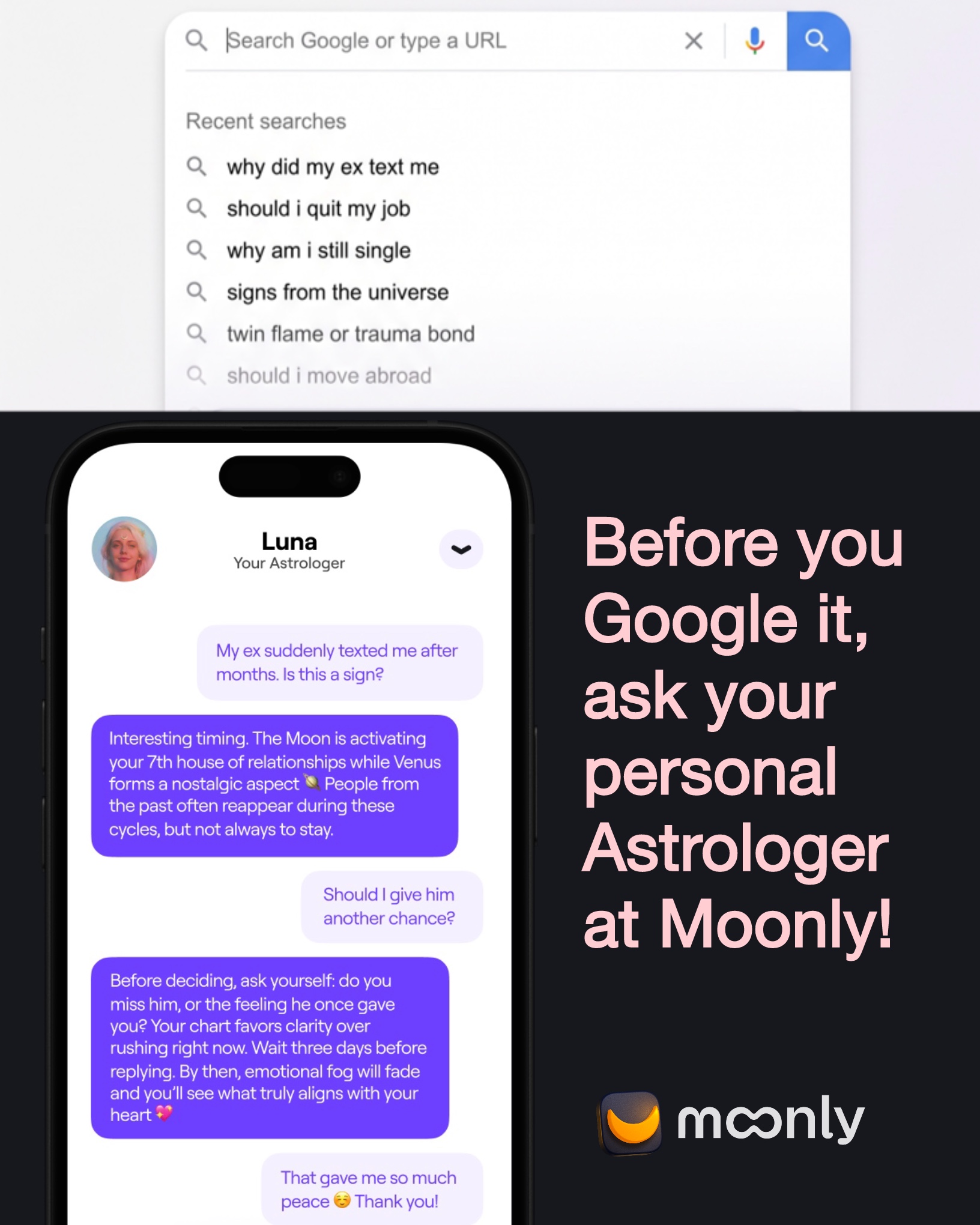 Moonly Facebook ad