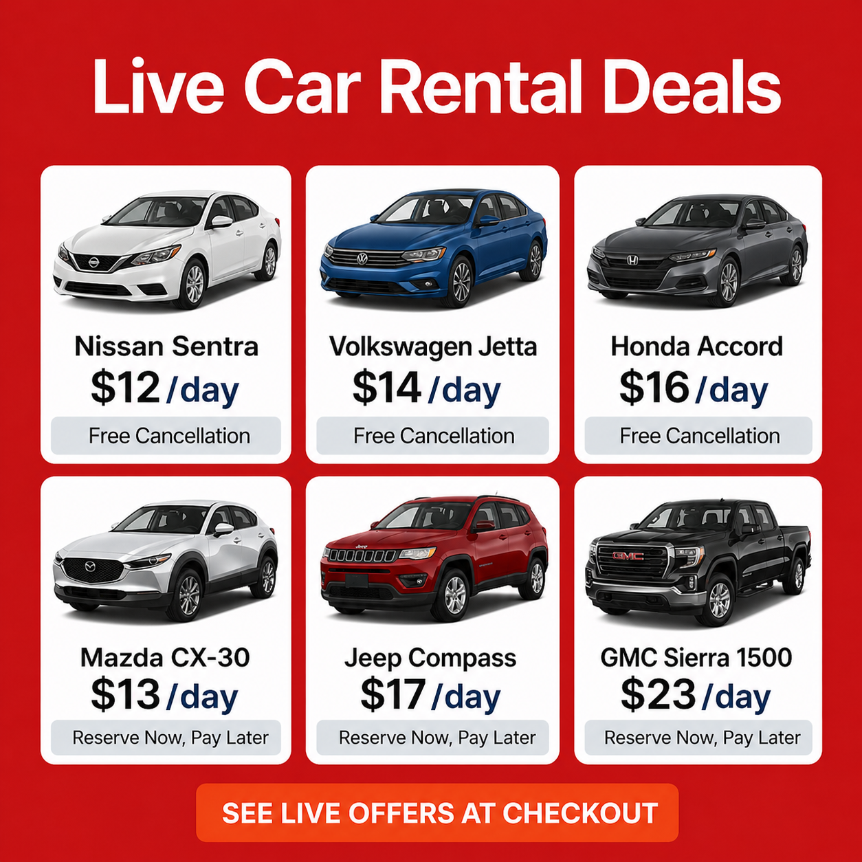 Smart Car Rentals Facebook ad