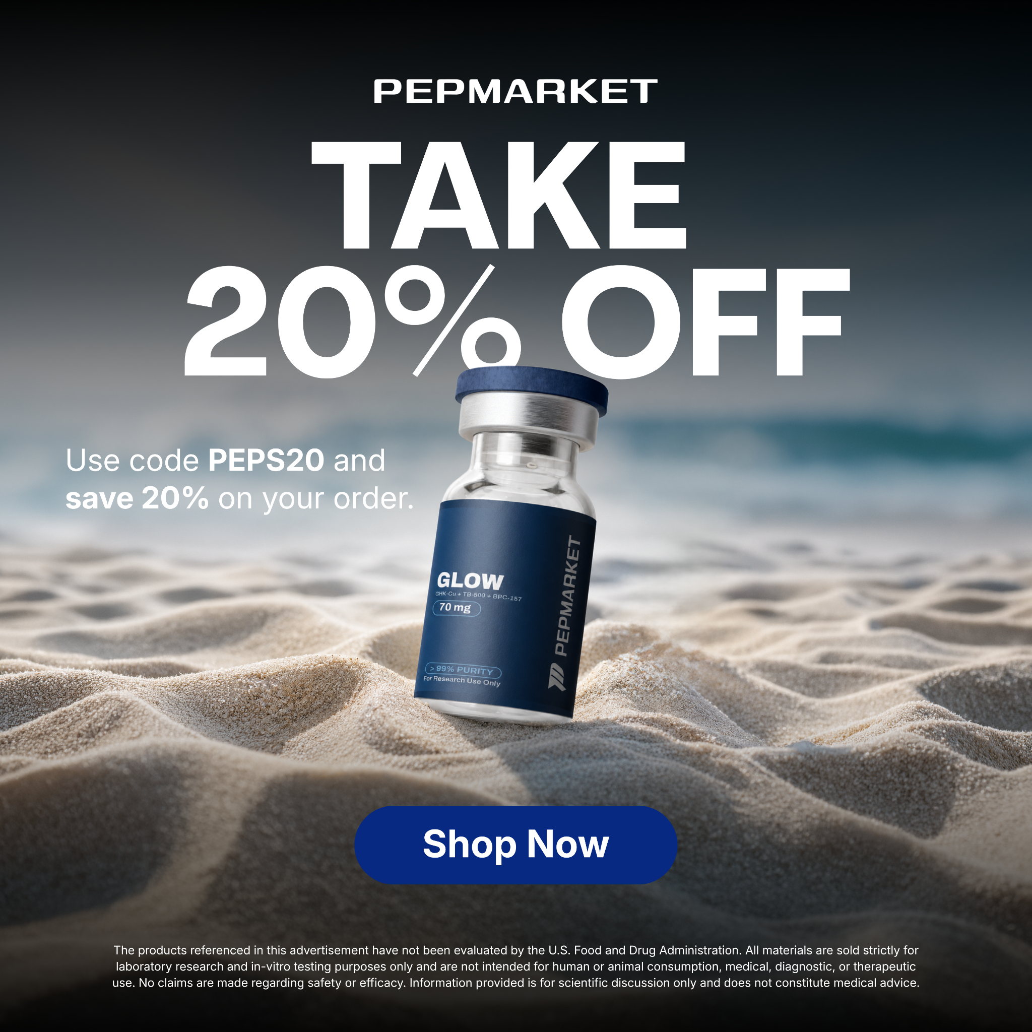 Pep Market Facebook ad: Save 20% With PEPS20