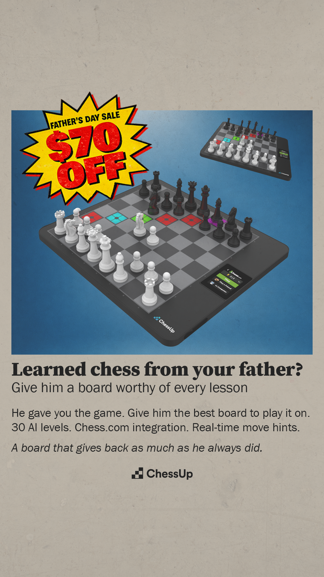 ChessUp Facebook ad