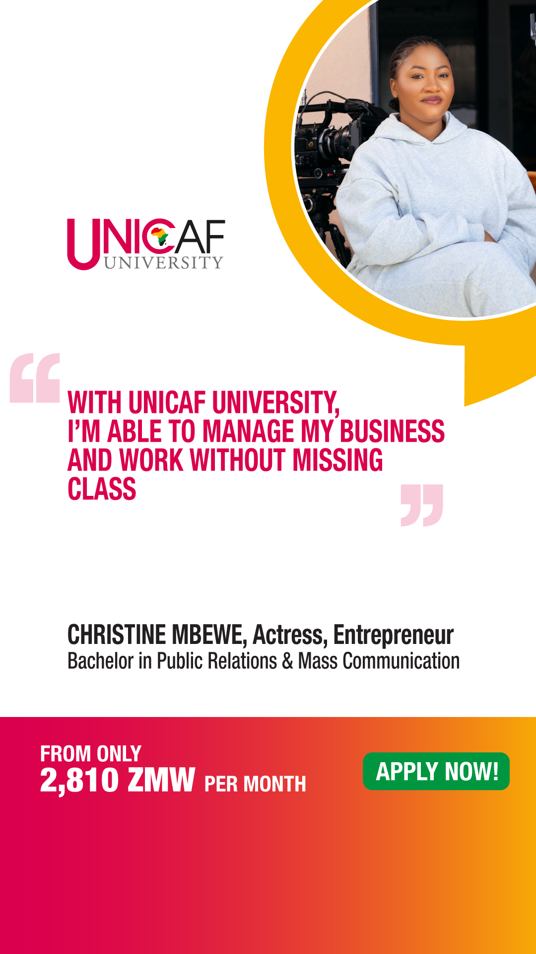 Unicaf Facebook ad