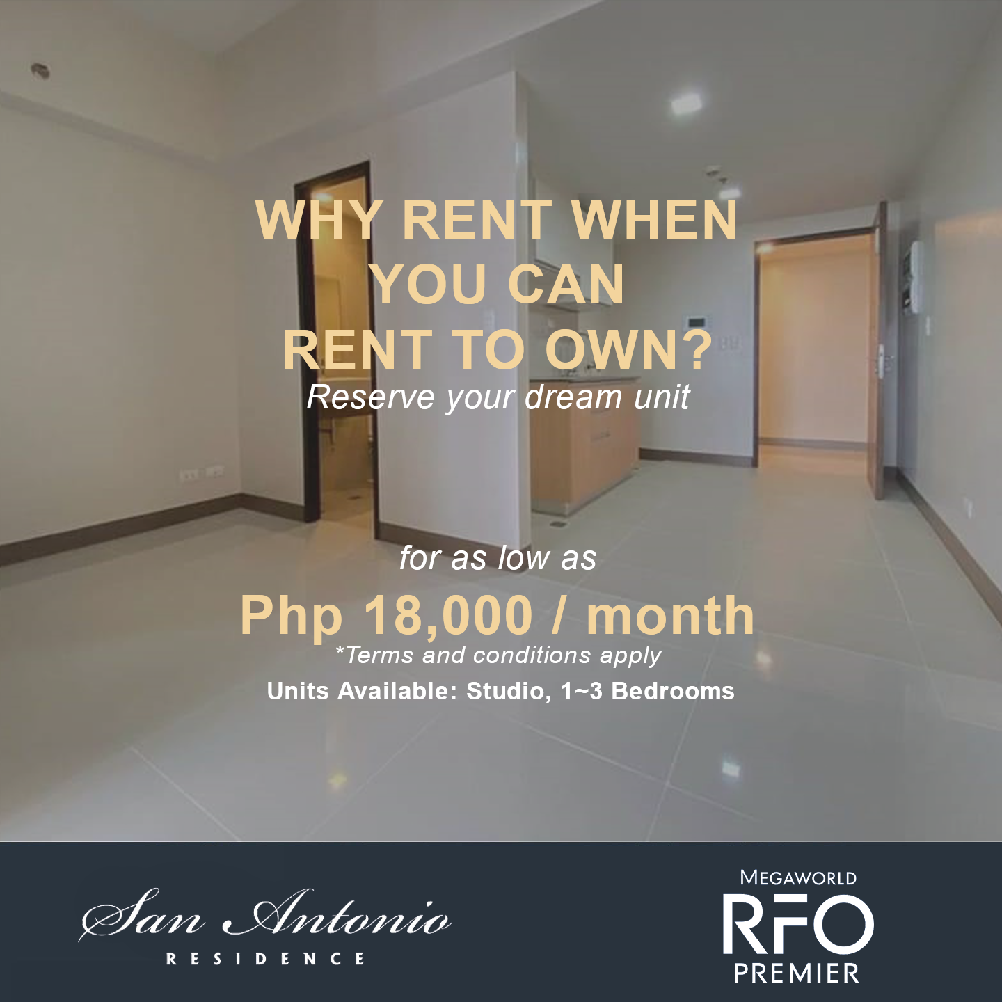 Megaworld RFO Premier - Invictum Facebook ad: San Antonio Residence, Makati City