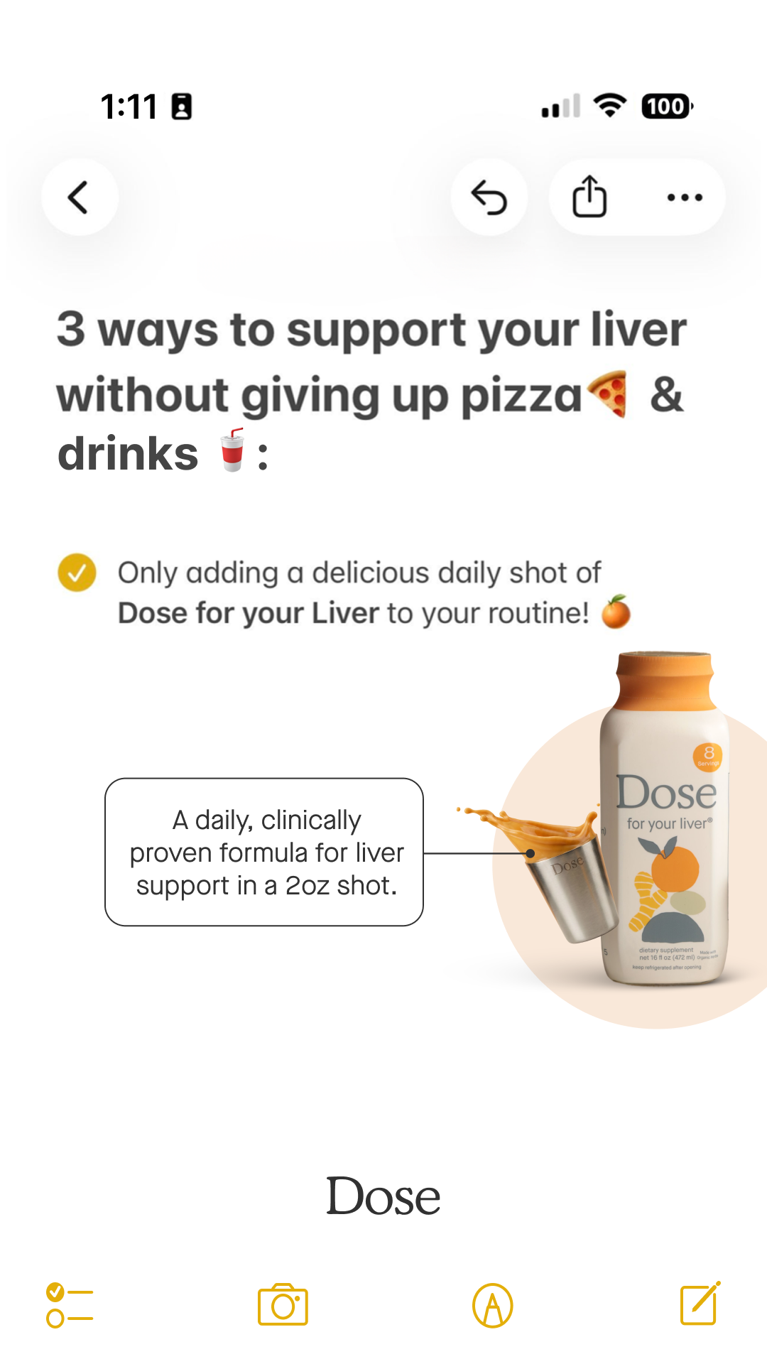 Dose Facebook ad