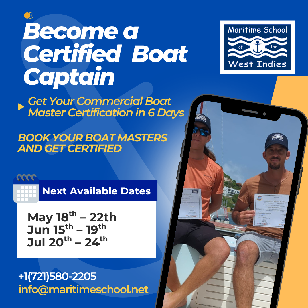 Maritime School of the West Indies Facebook ad: Fast-Track to Boat Mastery: 6 Days, 5-Person Classes