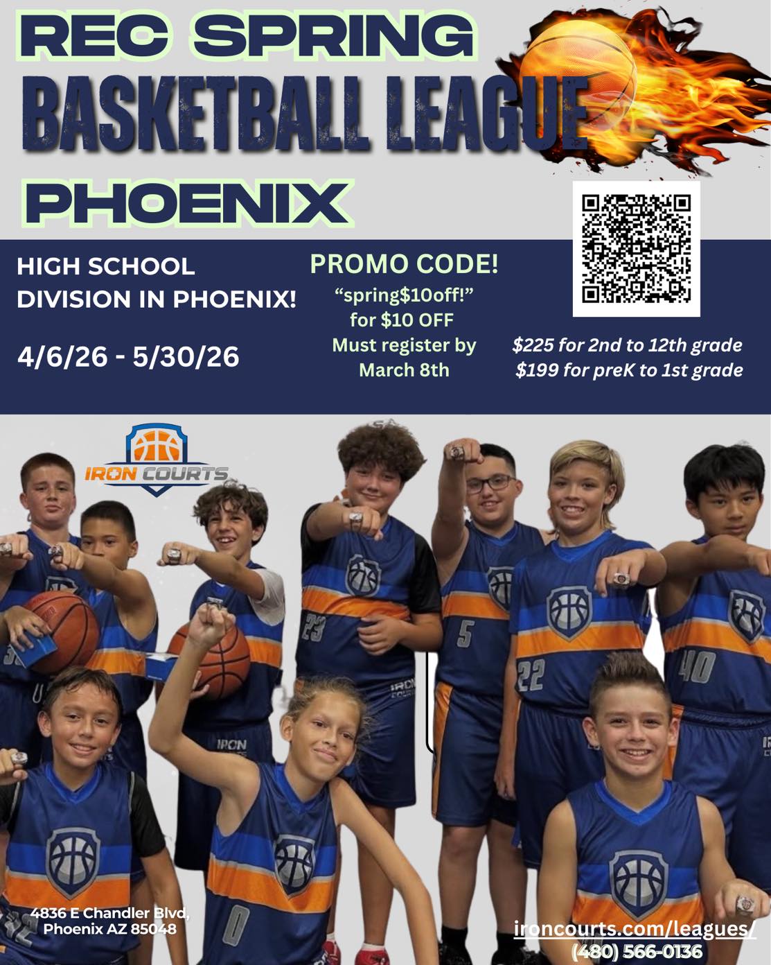 Iron Courts Facebook ad: Youth Basketball Leagues in Phoenix, Arizona