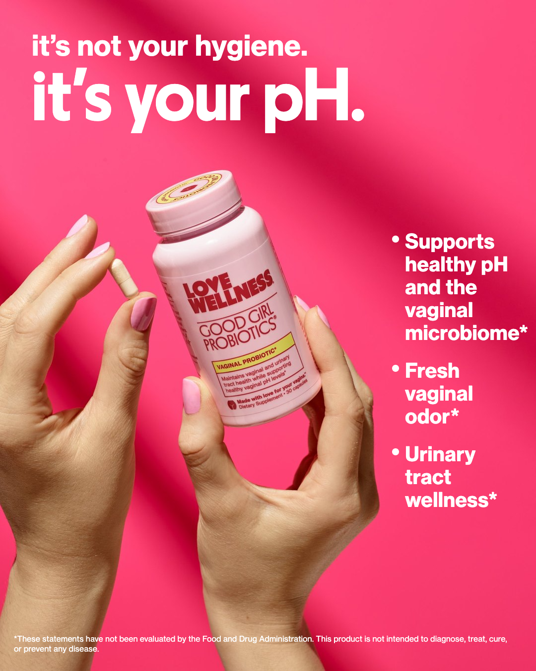 Love Wellness Facebook ad: Vaginal Odor, pH, and Urinary Tract Support